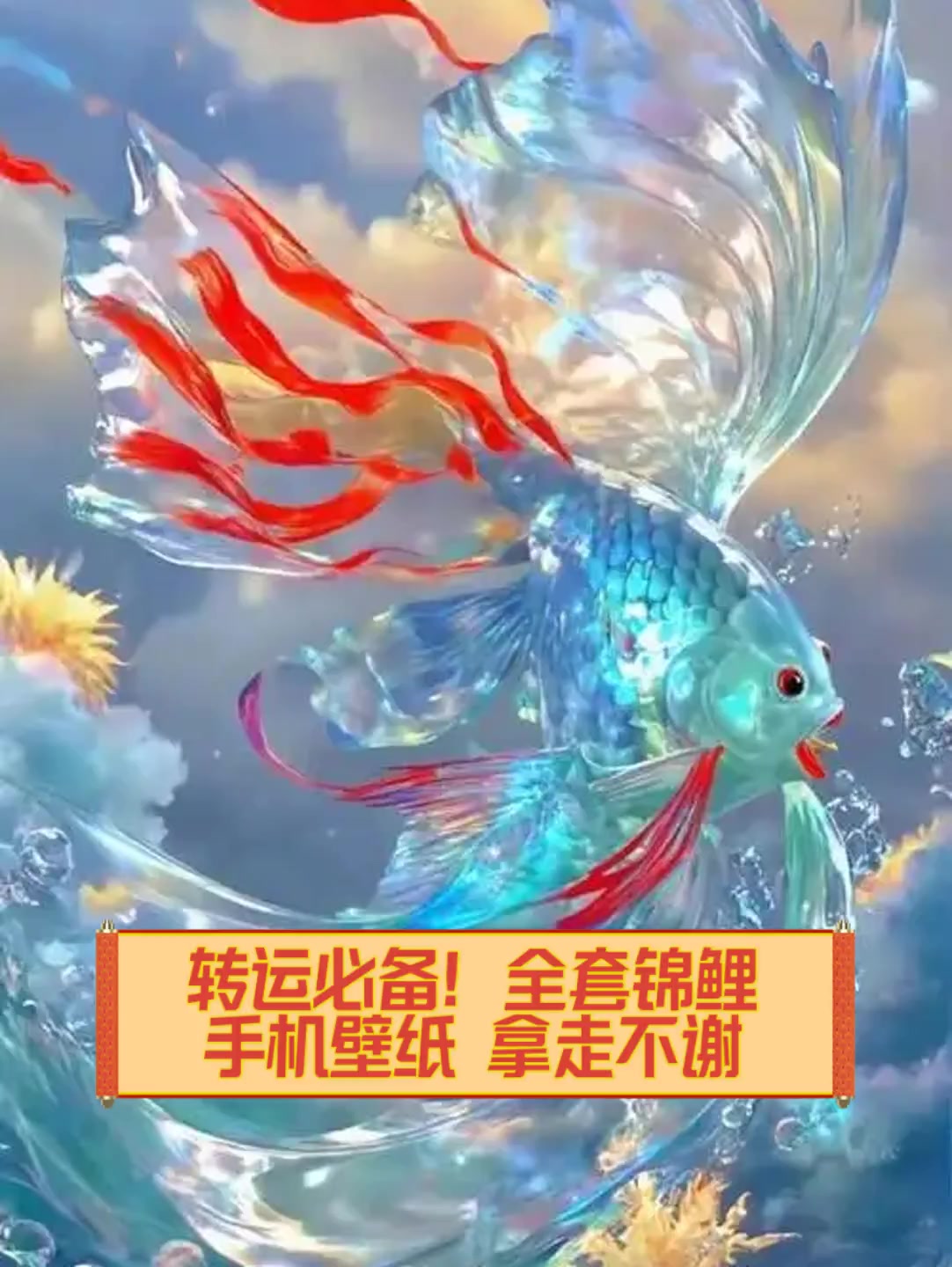 转运必备!全套锦鲤手机壁纸,拿走不谢