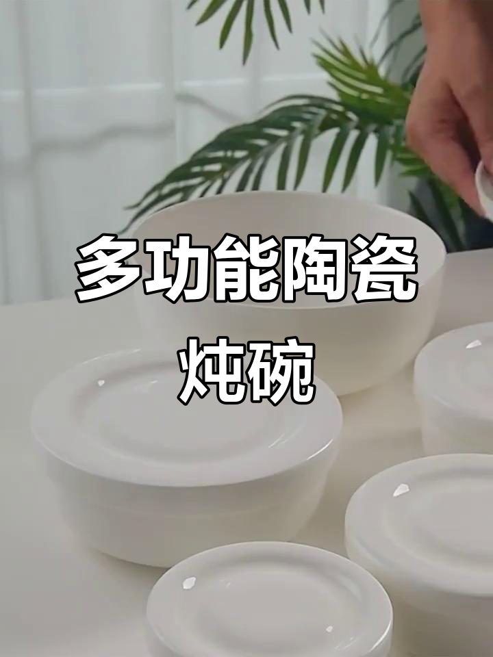 陶瓷炖碗,蒸蛋、汤盘多功能,适合家用烤箱及微波炉