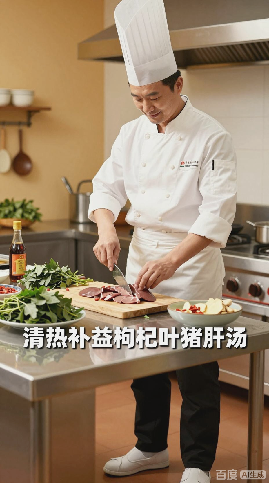 枸杞叶猪肝瘦肉汤，清甜养生快手汤