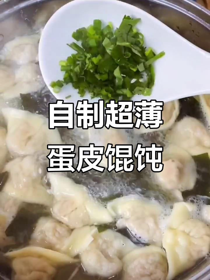 纯手工蛋皮馄饨，薄如蝉翼鲜嫩无比
