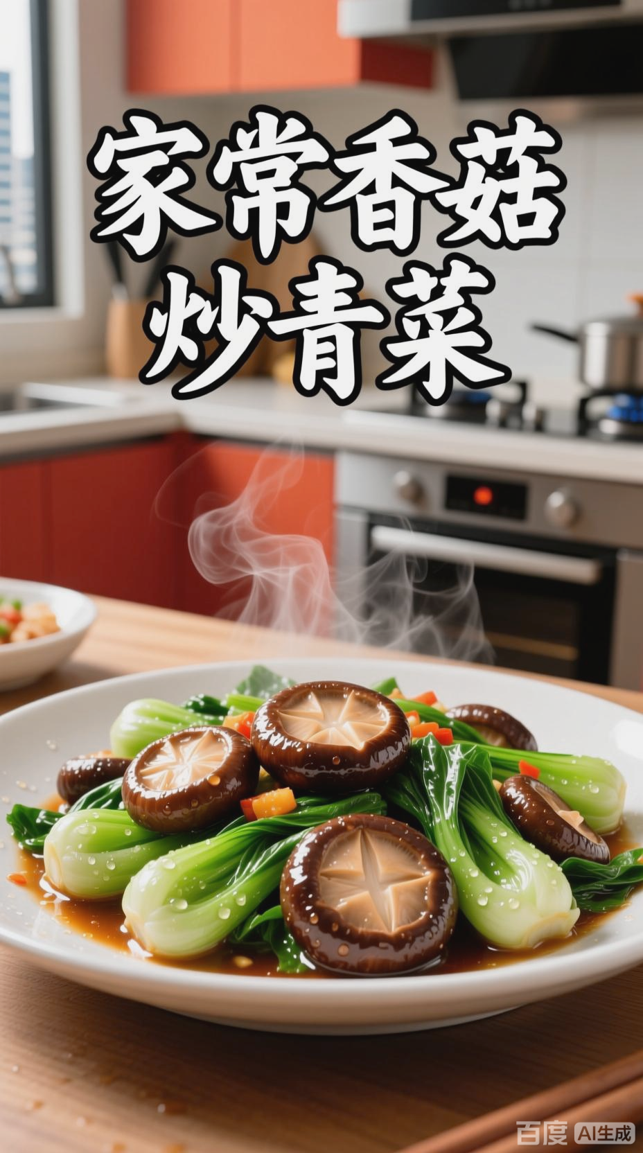 家常香菇炒青菜，营养均衡之选