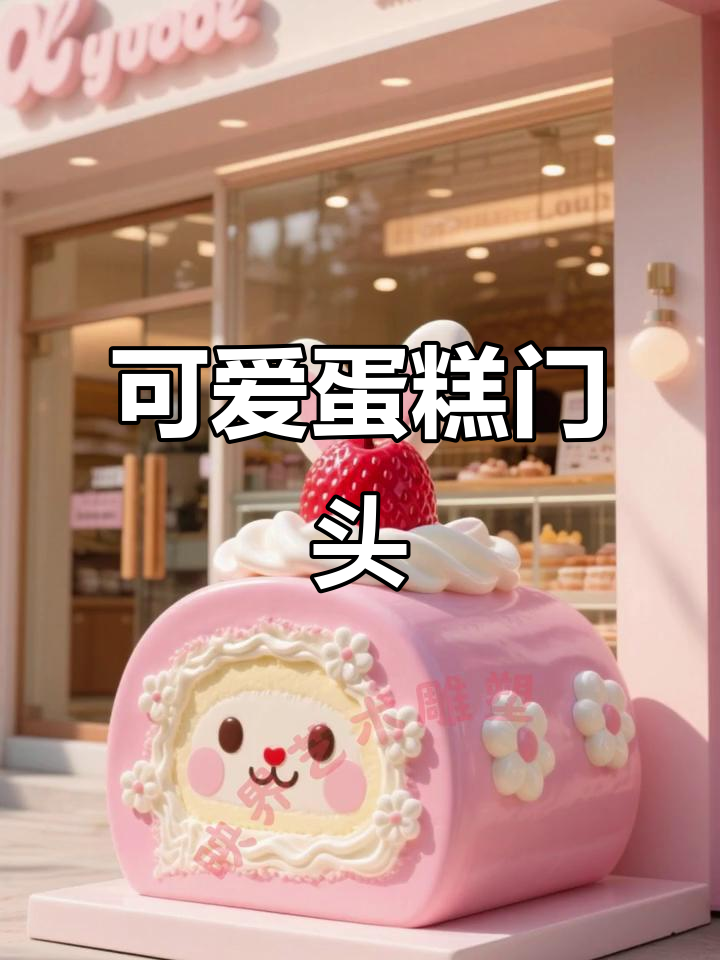 精致蛋糕卷门头，适合甜品店装饰