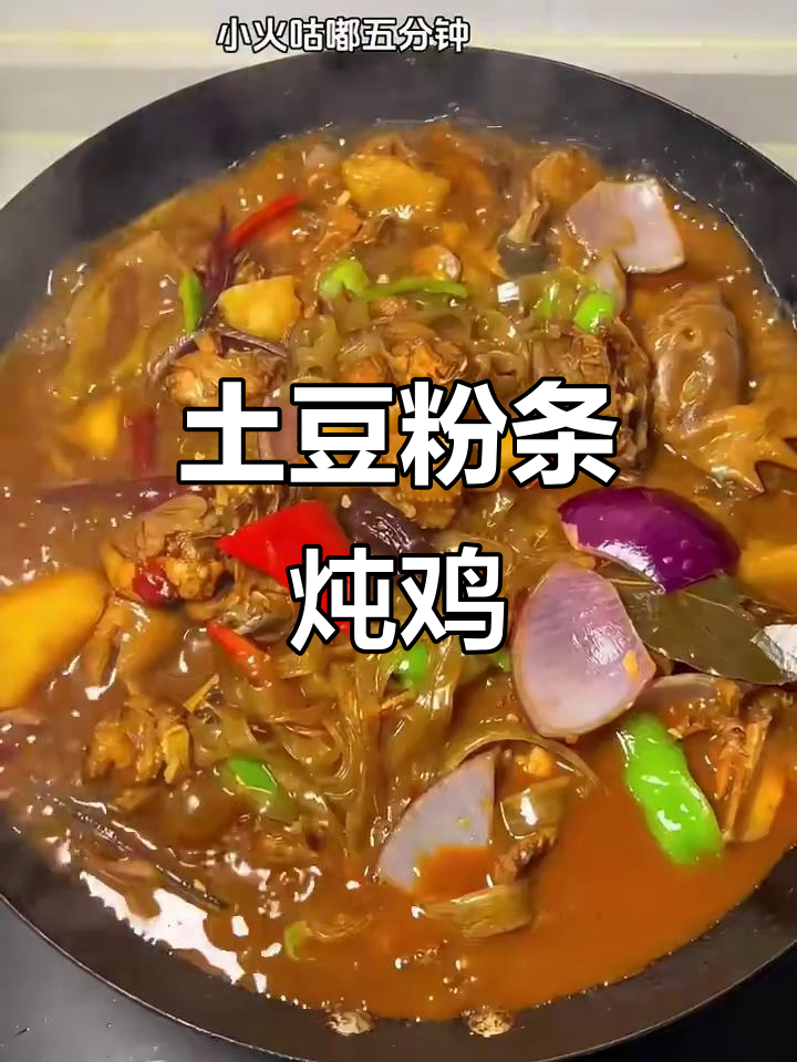 土豆粉条炖鸡肉,家常美味轻松做