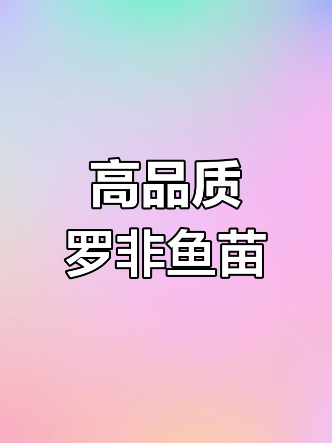 优质杂交罗非鱼苗,抗性强、生长快,养殖更高效