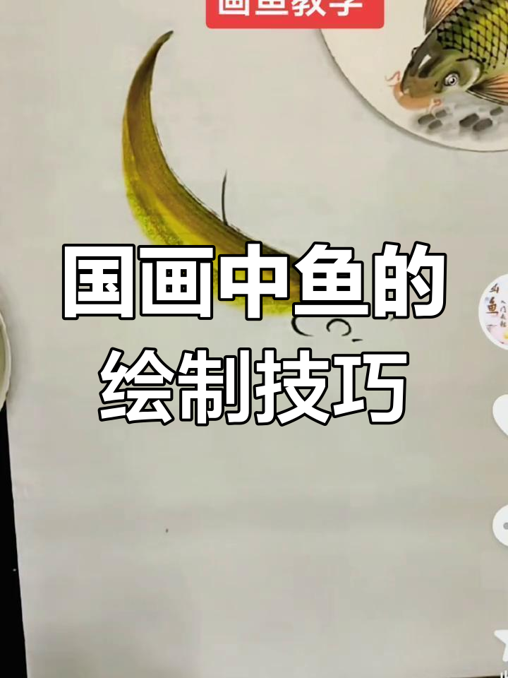 鱼头画法技巧分享,色彩与墨韵的交融