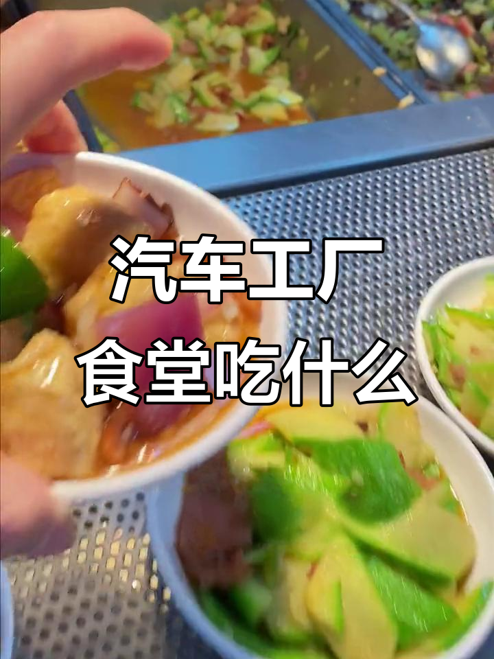 汽车大厂食堂美食全揭秘,辣椒炒鸭肾配米饭太香了