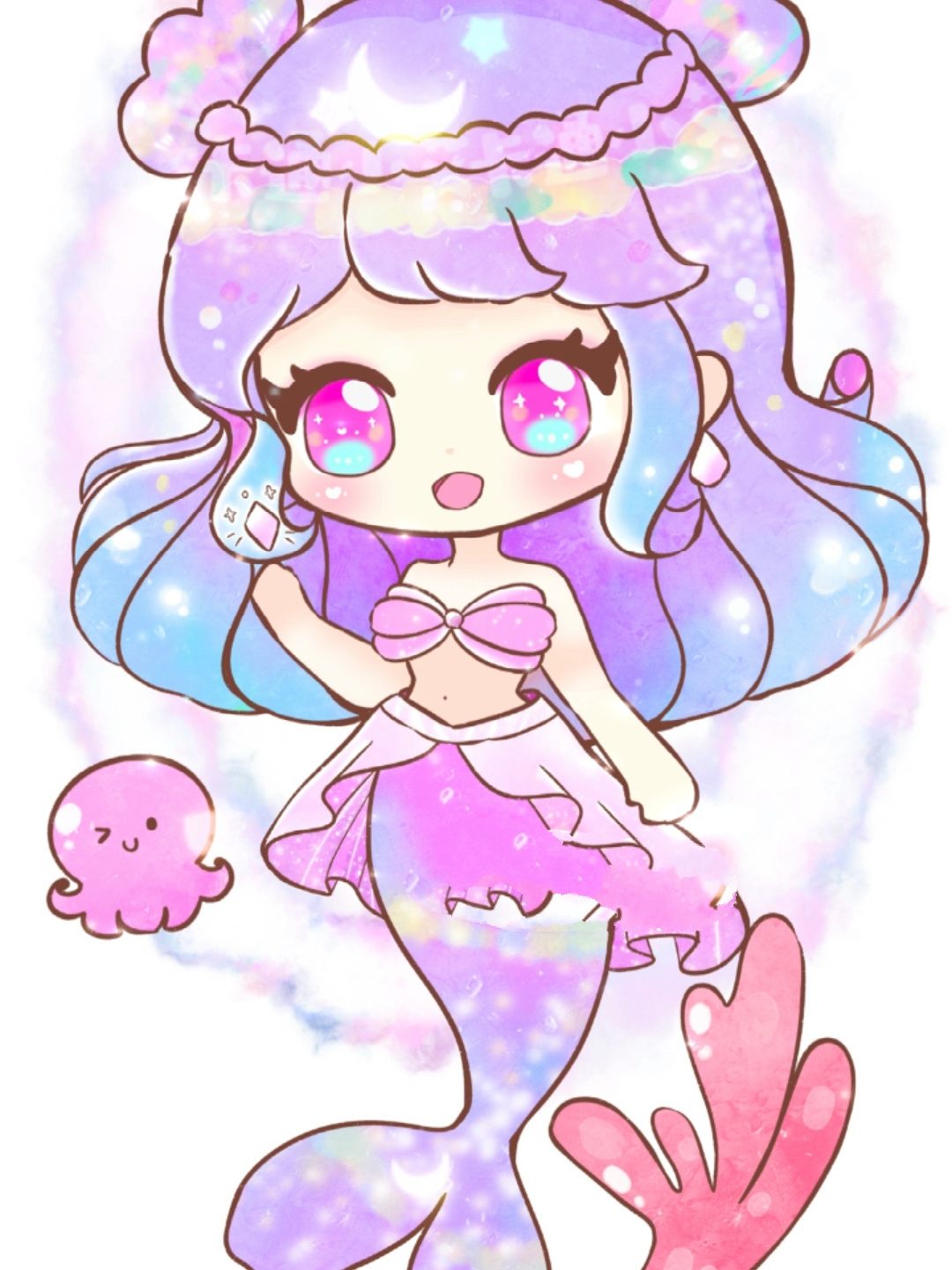 星座美人鱼公主简笔画 狮子座公主卡通画
