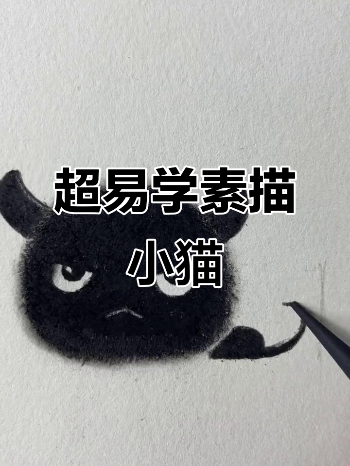 超级简单素描小猫咪,轻松学会黑白画技巧