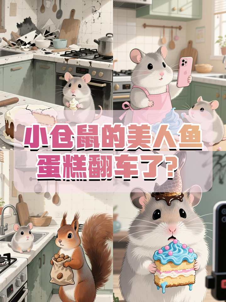 小仓鼠挑战美人鱼蛋糕,翻车现场竟成全网爆款!
