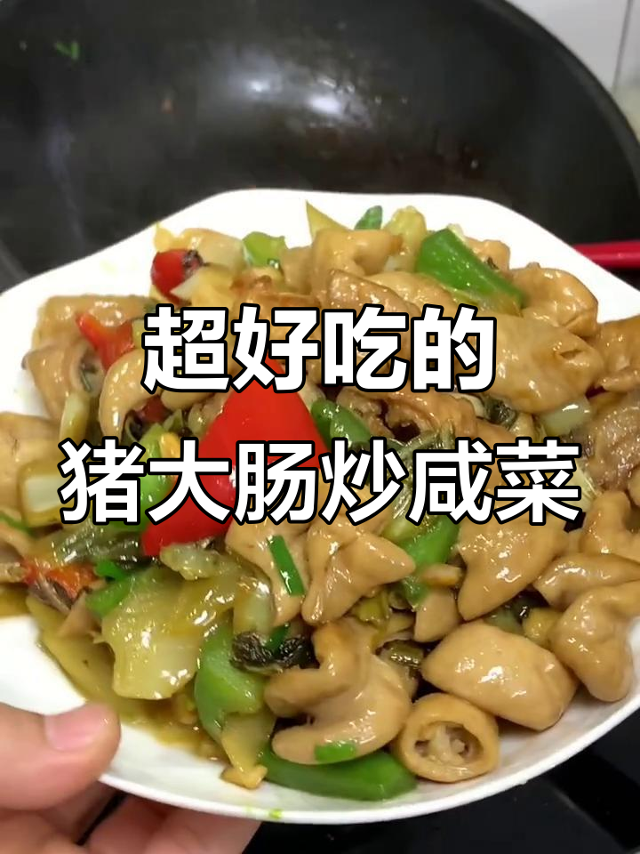 潮汕家常猪大肠炒咸菜,晚餐必备下饭神器