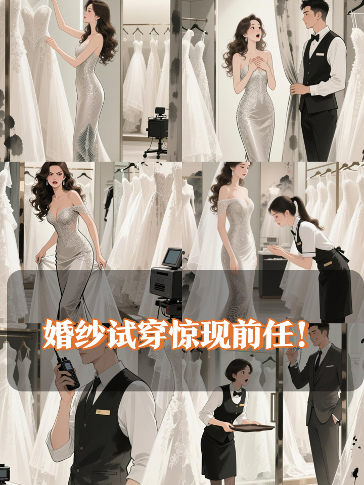 乖乖女试婚纱撞见前任,下一秒店员喊她老板娘