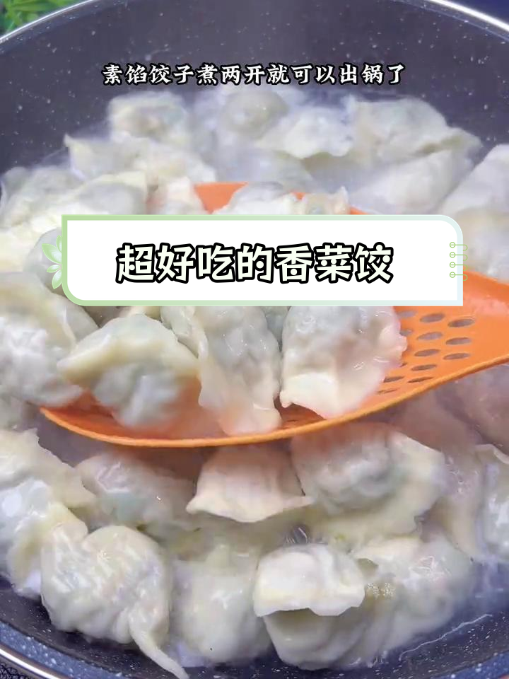 香菜素馅饺子,鲜香美味不油腻