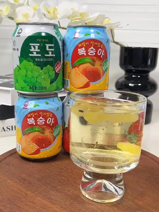 戒不了奶茶碳酸饮料!夏天一定要囤点这个韩国九日果肉果汁!每一口都有葡萄果肉在爆汁清爽解腻!