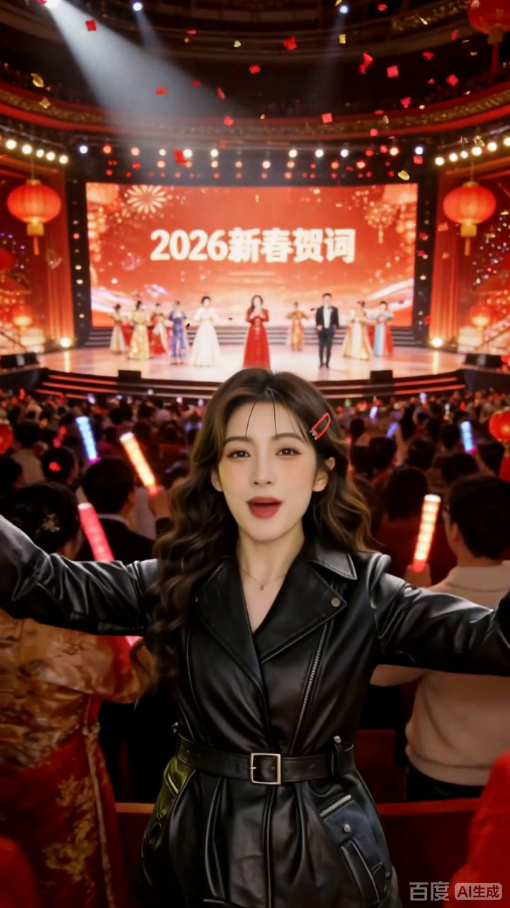 贺词现场元气小姐姐