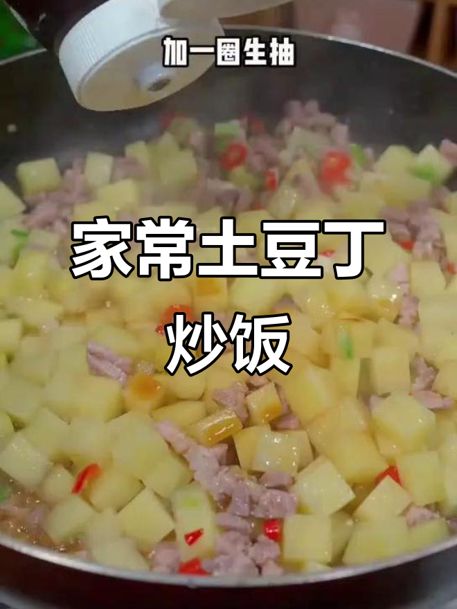 土豆肉末炒饭,三碗不够吃!家常下饭菜轻松做