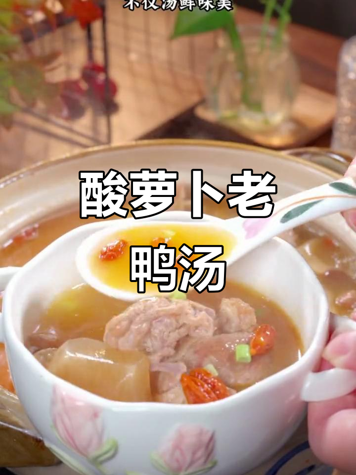 四川人最爱,酸萝卜炖老鸭,汤浓肉嫩,四季皆宜
