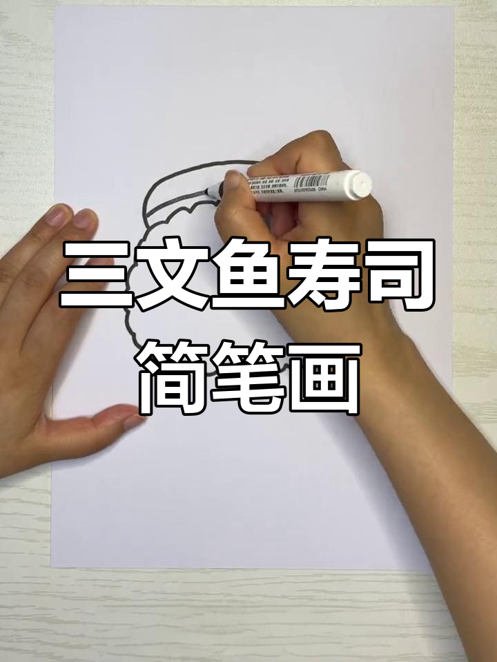 轻松学画寿司三文鱼