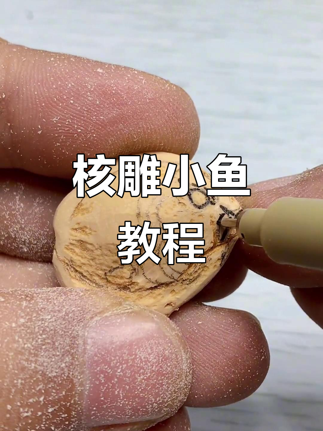 零基础核雕入门:雕刻小鱼,掌握技巧与细节