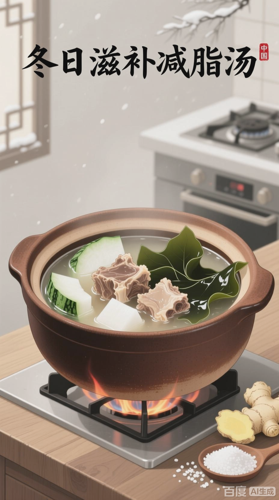 冬瓜海带排骨汤，冬日滋补减脂良品