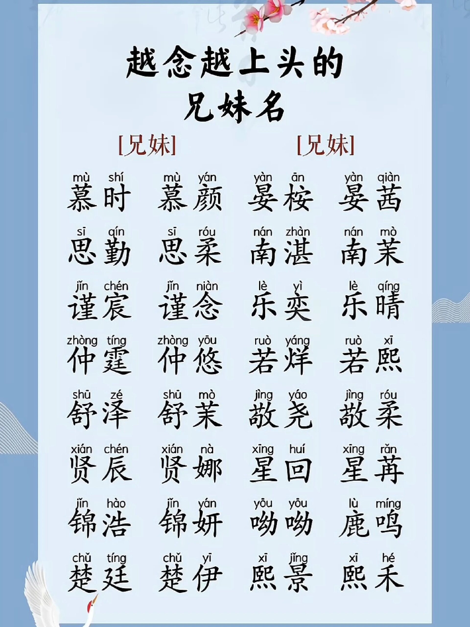 兄妹名字大全
