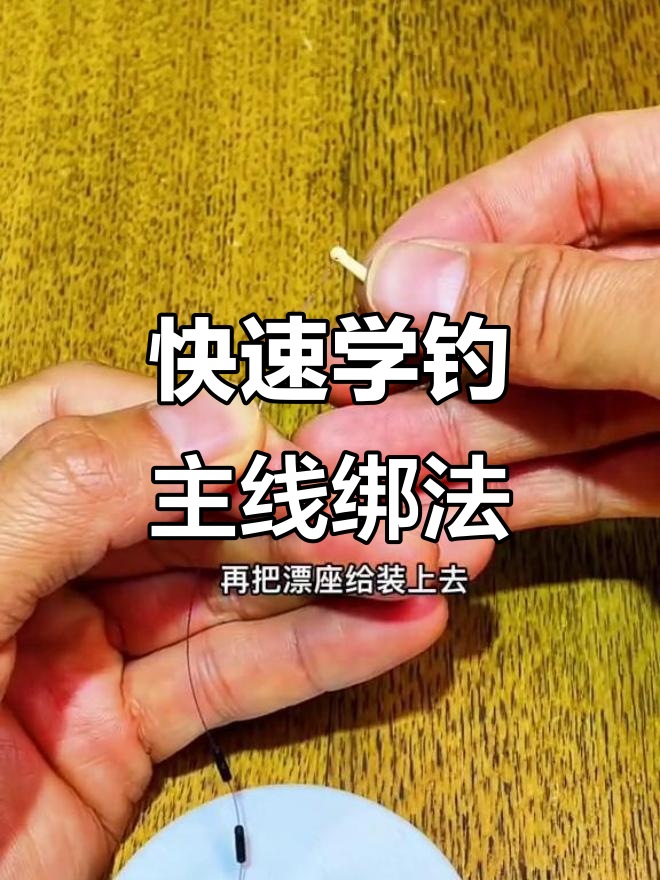 一分钟学会钓鱼主线绑法,轻松掌握竿稍结与漂座安装