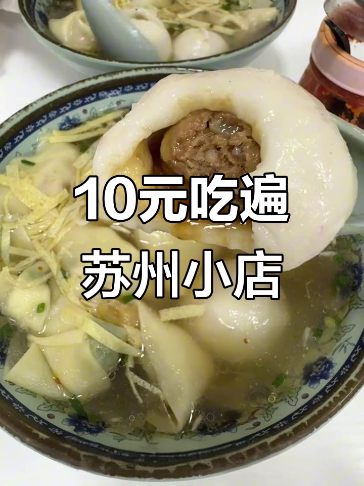 苏州十元战神店,鲜肉馄饨+生煎包吃到撑!