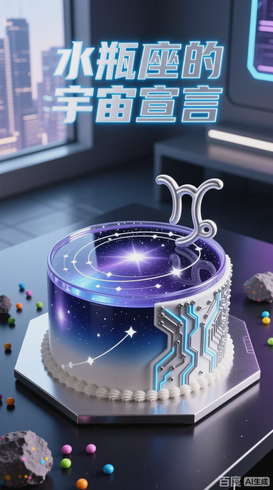 水瓶座主题蛋糕创意