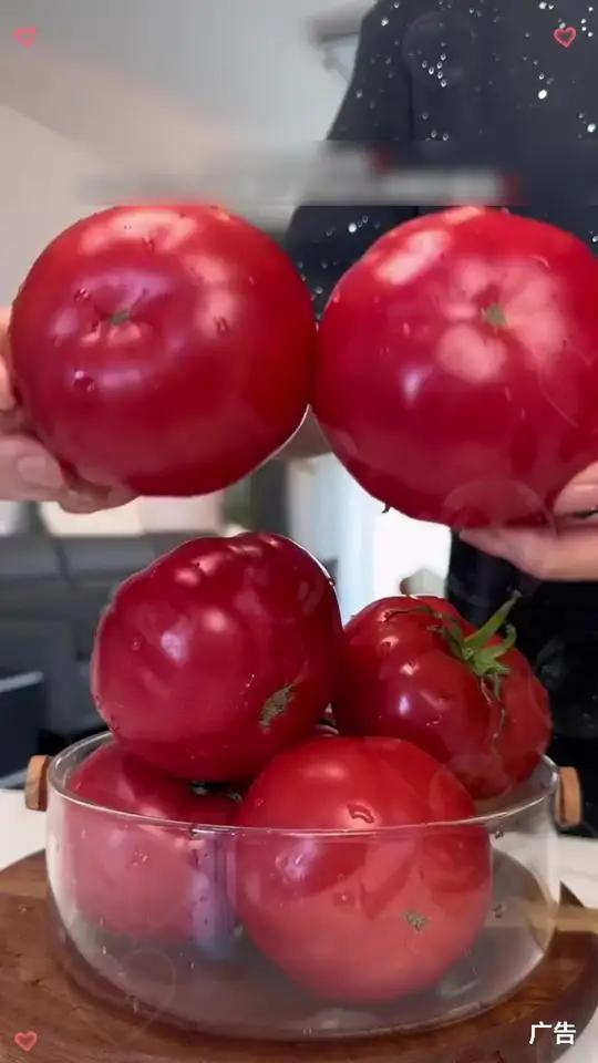 宁夏沙漠露天种植的沙瓤番茄，自然熟新鲜软糯多汁，可生吃的蔬菜水果西红柿！