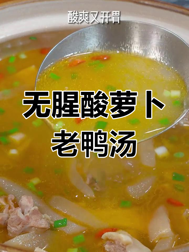 酸萝卜老鸭汤,炖出鲜美无腥味,年夜饭必备!