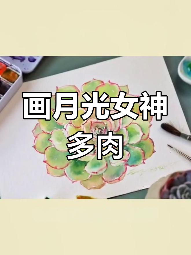 月光女神多肉绘制教程