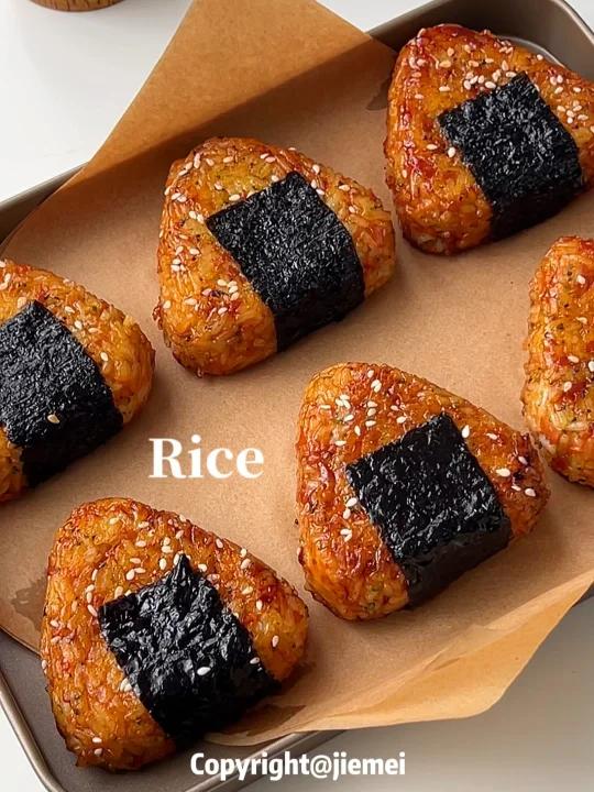 吃不完的剩米饭这样做照烧饭团巨好吃