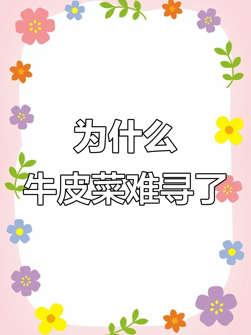 曾是救命菜的牛皮菜,为何逐渐消失?真相竟与这些有关