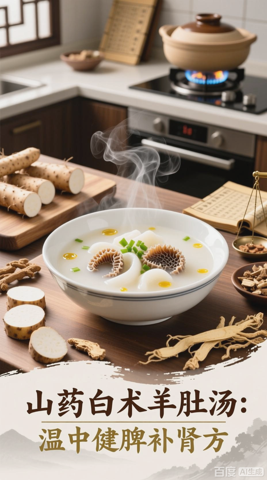 山药白术羊肚汤,温中健脾补肾