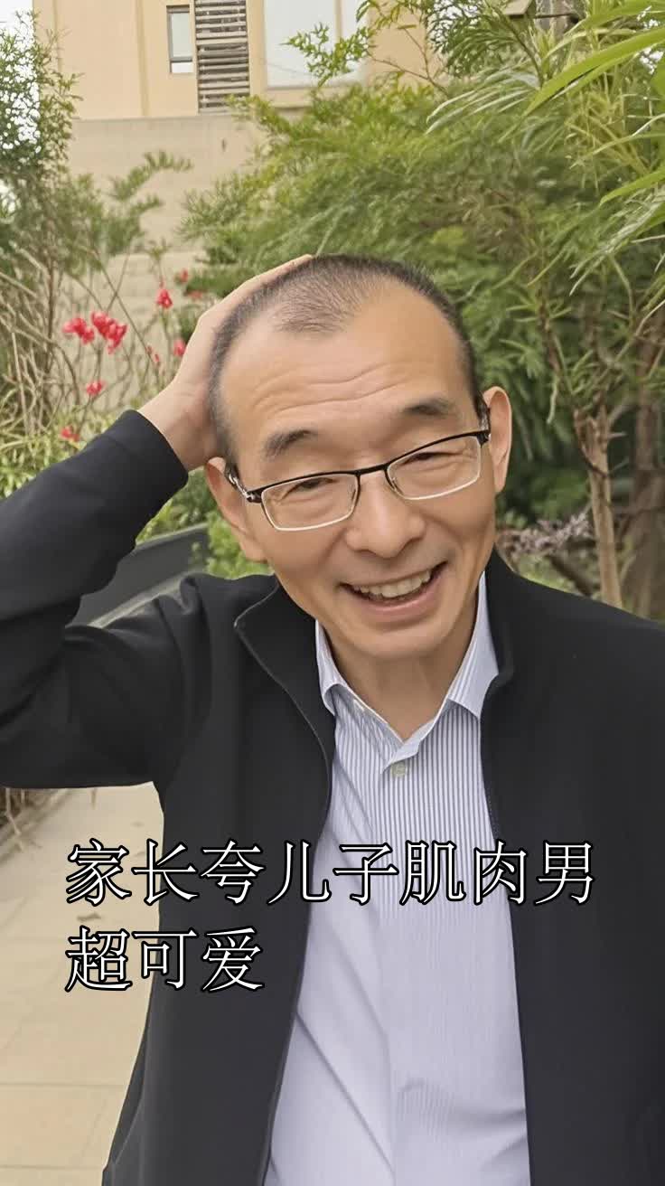 家长夸儿子肌肉男超可爱