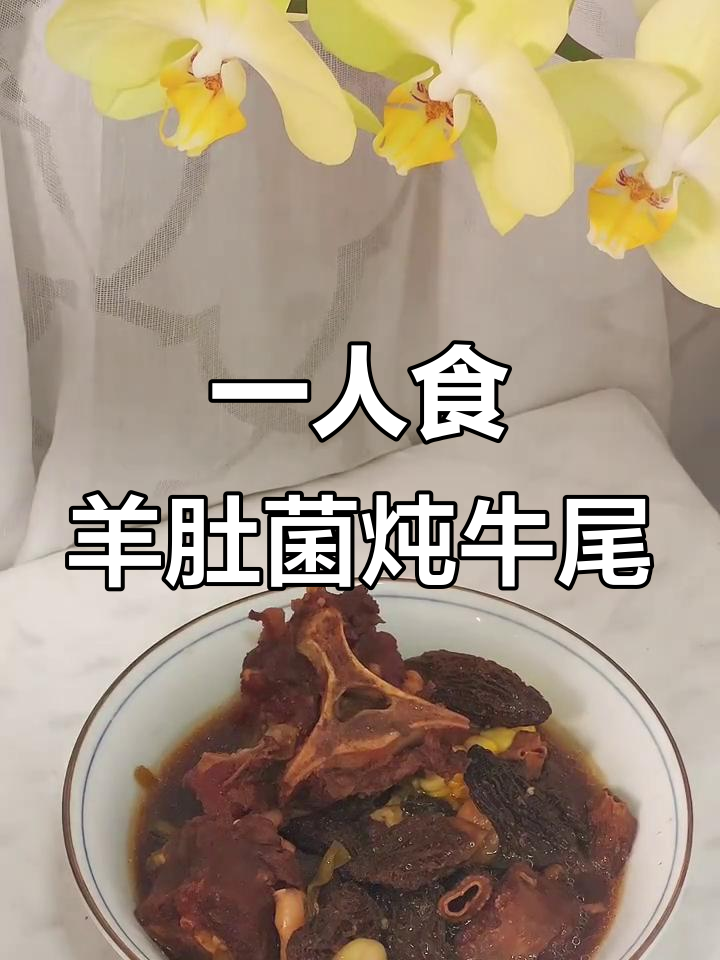 羊肚菌炖牛尾,晚餐一人食也能超鲜美