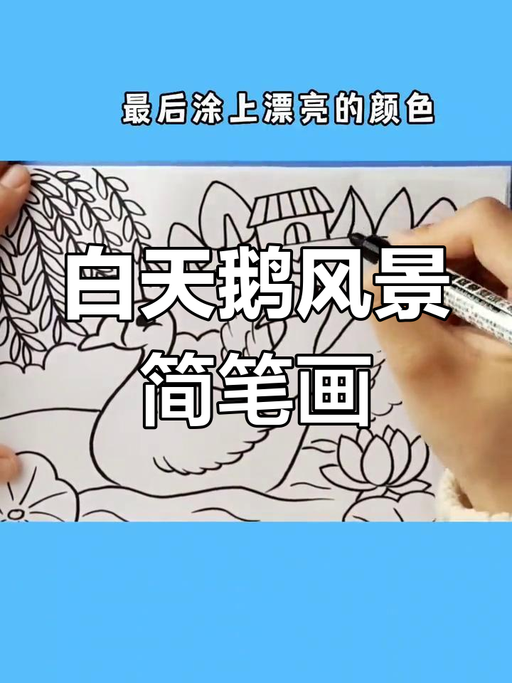 白天鹅与风景画,简单步骤教你画出美丽画面