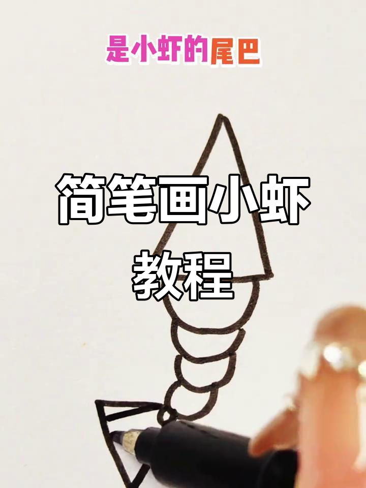 用几何图形轻松画可爱小虾,简单又好玩