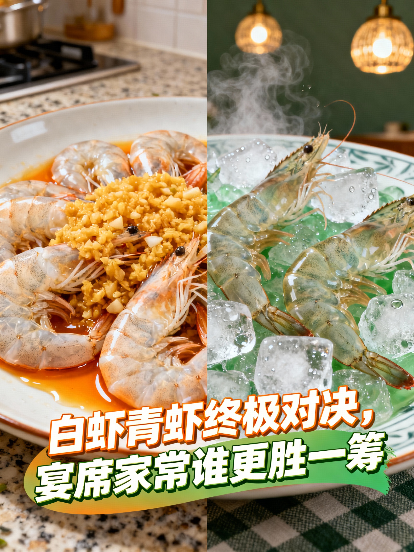 白虾青虾终极对决，宴席家常谁更胜一筹
