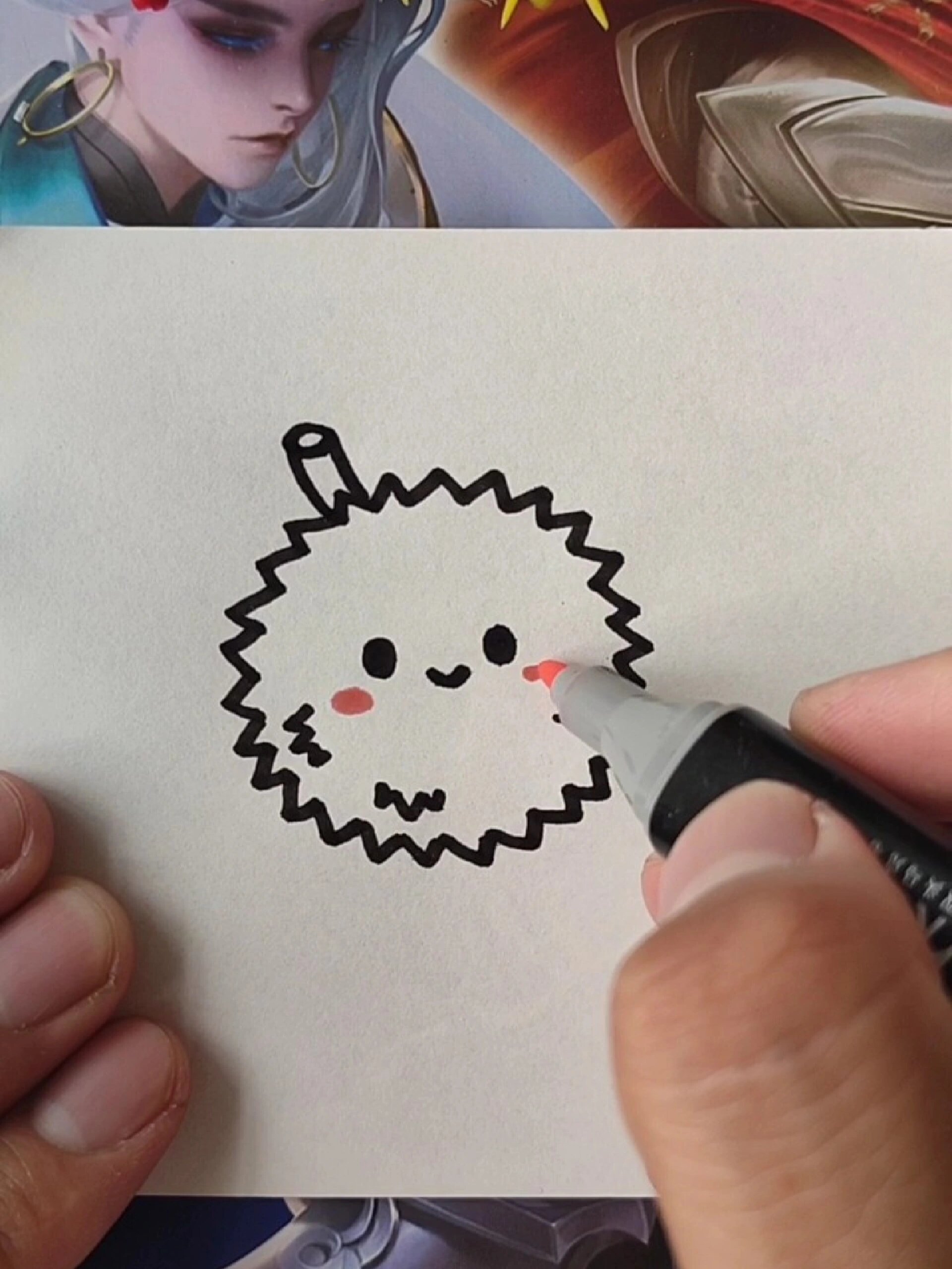 超简单的榴莲简笔画,快来试一试吧～