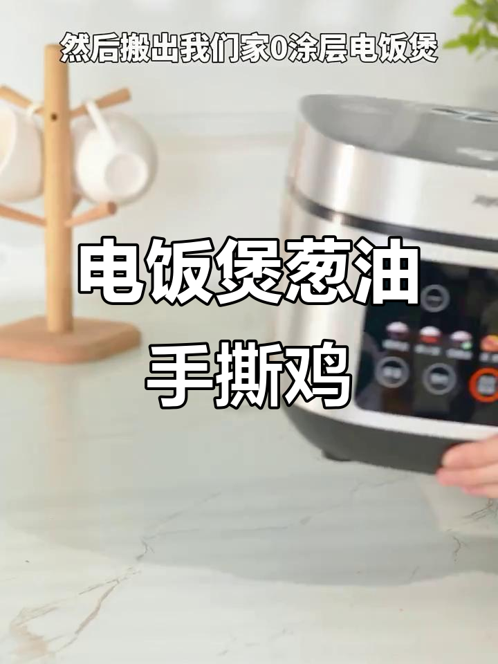 用电饭煲做葱油手撕鸡,零涂层不粘锅,简单又下饭