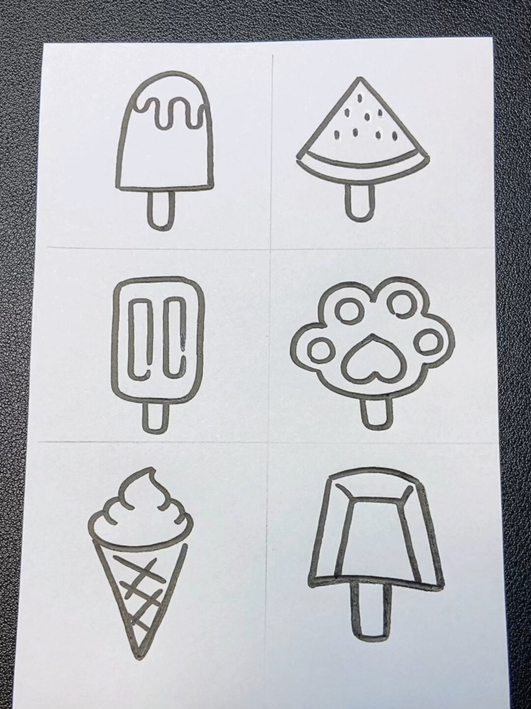 夏日炎炎,一起来画超简单的雪糕简笔画～