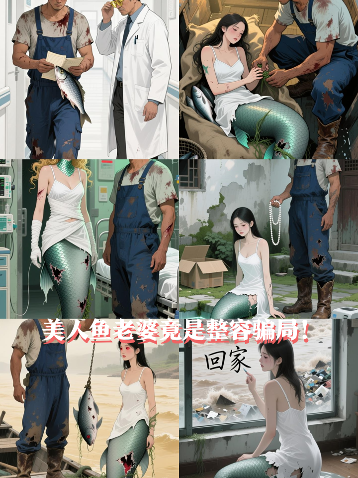 抓到美人鱼当老婆，花光积蓄整形后她竟和医生跑了！