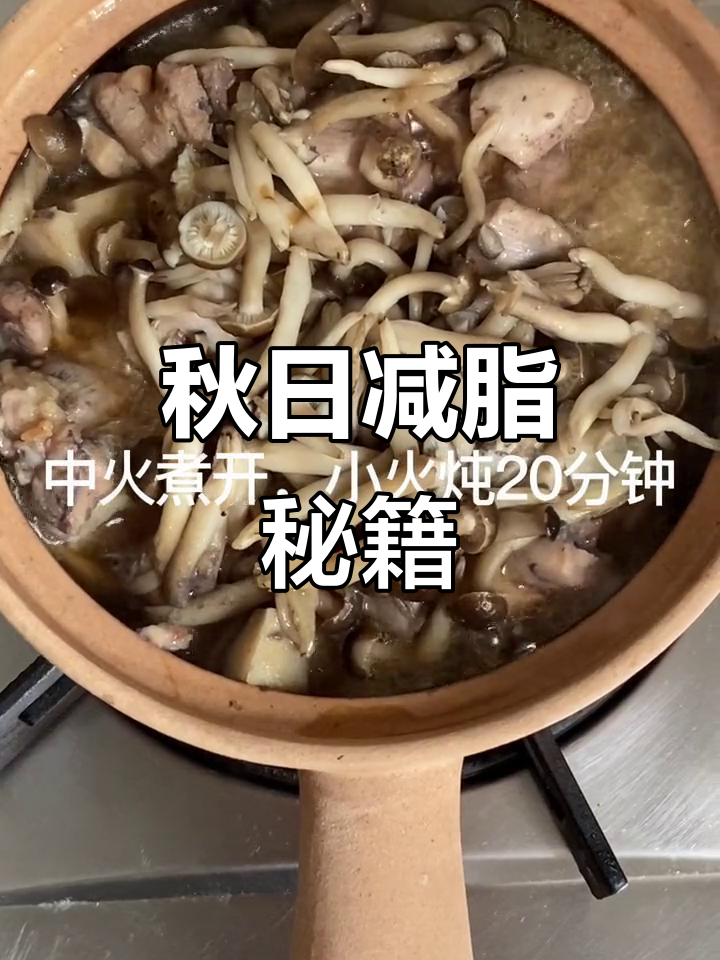 秋季瘦身餐,藕炖鸡腿肉,蘑菇助你收腹