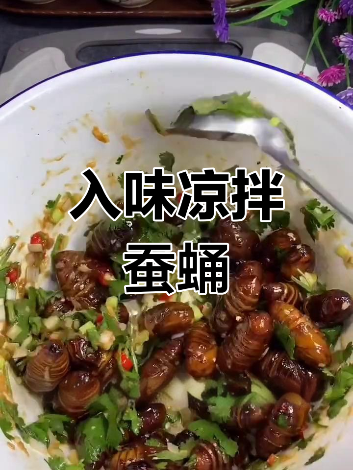 凉拌蚕蛹,营养美味不流失