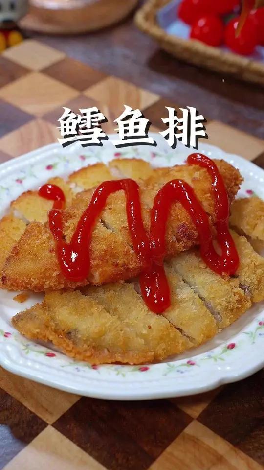 孩子爱吃的鳕鱼排 以后孩子想吃鳕鱼排,就自己在家做,简单好做干净 鳕鱼 鱼排 鳕鱼鱼排 儿