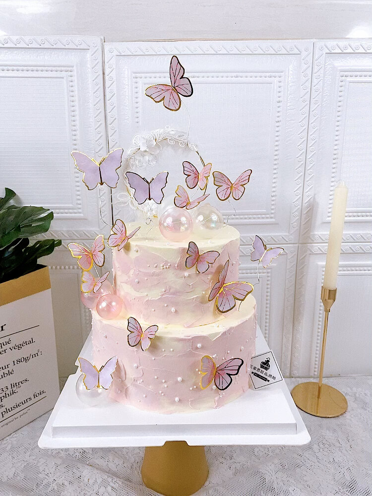 仙美的蝴蝶蛋糕 女神蛋糕 双层蛋糕
