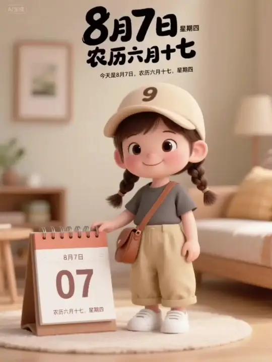 8月7日 农历六月十七 星期四 今天是8月7日,农历六月十七,星期四,当暑气与落叶相遇,第