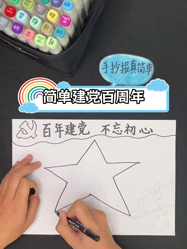 建党百年手抄报,轻松制作