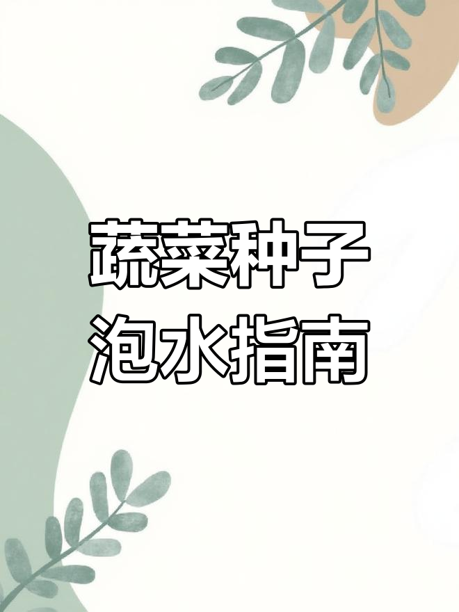 各种蔬菜种子泡水时间大揭秘,掌握这些让出苗更轻松