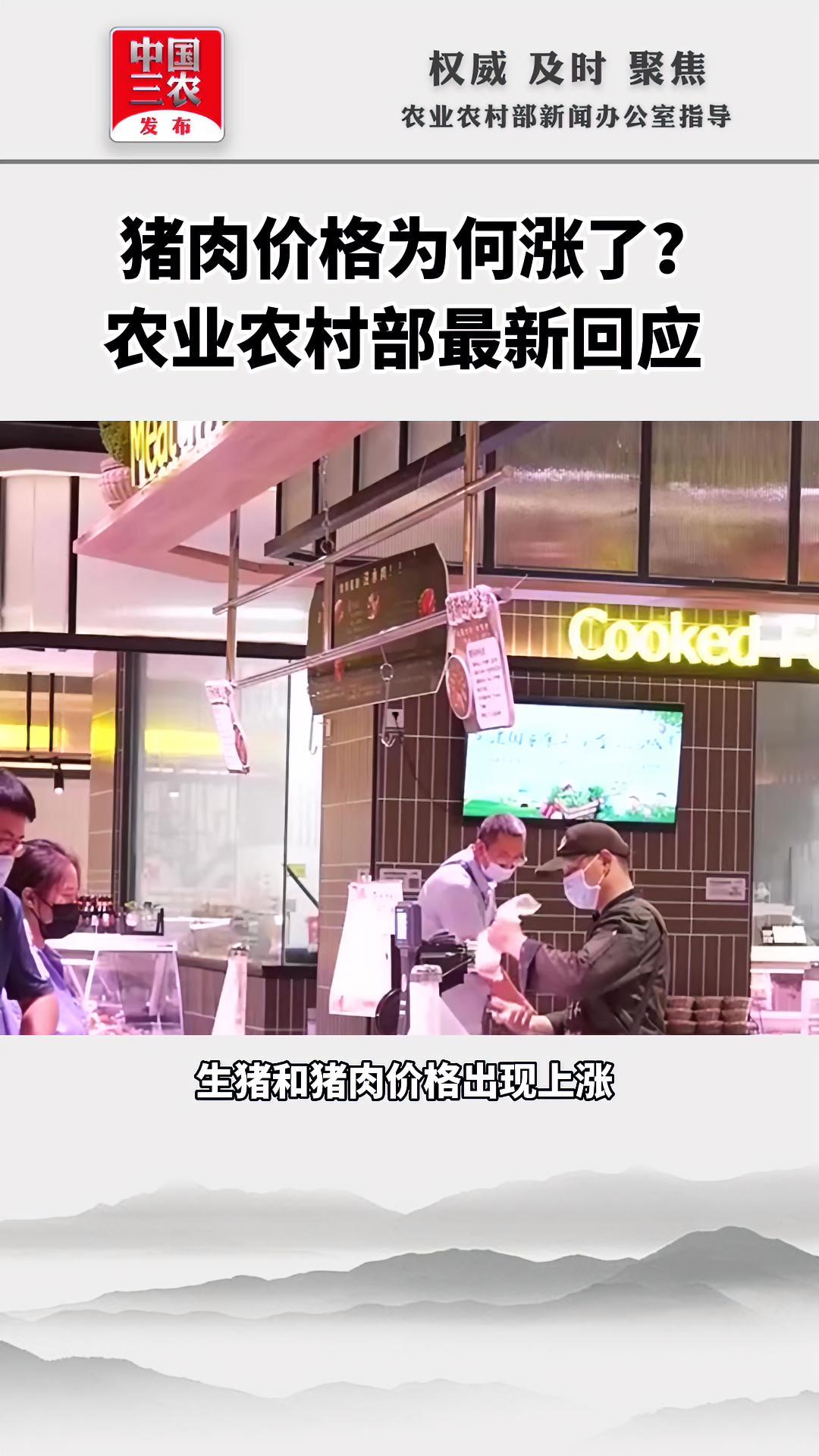 猪肉价格为何涨了?农业农村部最新回应